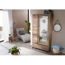 MASSIVMOEBEL24.DE Wildeiche Garderobenschrank 103x40x205 bianco geölt