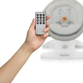 lionelo - Babyschaukel mit Melodie MELL Beige Sand 4xAA + Fernbedienung - Weiß/Beige