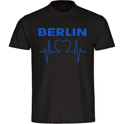 multifanshop Kinder T-Shirt - Berlin blau - Herzschlag - Druck blau - Kind