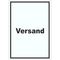 Versand Aufkleber mit Text Lieferung shipping hochkant A3 (297x420mm)