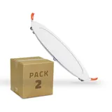 efectoLED Ledkia - led Einbaustrahler flach 15W Rund SuperSlim Ausschnitt ø 170 mm 2-er Pack 4000K Neutralweiß,