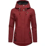 Ragwear Softshelljacke Monadde Softshell mit Kapuze, Praktische wasserabweisende Softshell Damenjacke rot
