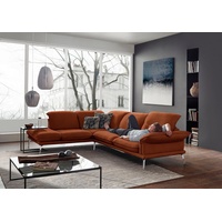 W.Schillig Ecksofa »sherry«, mit Kopfstützenverstellung, Metallfüße, Chrom glänzend, Breite 302 cm orange