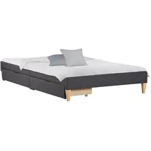 Homestyle4u Polsterbett 140 x 200 cm Grau
