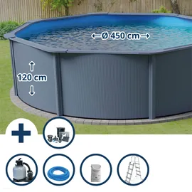 Gre Stahlwandpool Set rund 450 x 120 cm