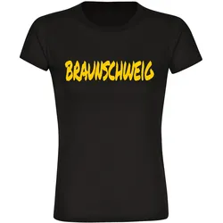 multifanshop Damen T-Shirt - Braunschweig - Textmarker - Druck gelb - Frauen
