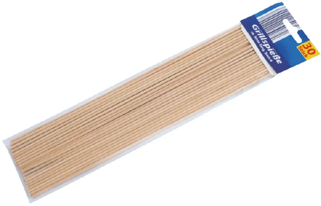 Global Partner Grillspieße 30er Pack Edelstahl Grill Spieß BBQ Spiesse Fleischspieße Schaschlikspieße Barbecue Spieße Grillzubehör Mehrweg Grillstäbe