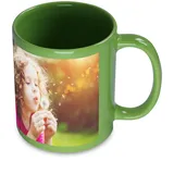 Fototasse selbst gestalten mit eigenem Motiv oder Foto - Grüne Tasse personalisierbar mit Foto oder Text - Fototasse, Keramiktasse, Motivtasse