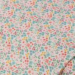 Baumwollstoff-Digitaldruck Blümchen, "Dana", weiß-color