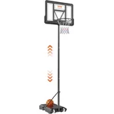 Vevor Basketballkorb Outdoor Basketballständer 122–305 cm Einstellbare Höhe, Basketballanlage Schwarz Wetterbeständig Rostbeständig, Basketba...