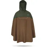 normani Regenponcho Regenponcho Cherrapunji Fahrradponcho mit Kapuze - 12000 mm Wassersäule - 3MTM-Reflektor braun S/M