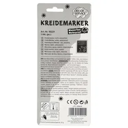 DECOR SERVICE Kreidemarker weiß, wasserfest, Schreibbreite 3-15mm, 1 Stk.
