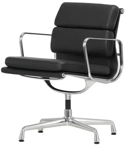 Vitra Besucherstuhl Soft-Pad schwarz, Designer Charles & Ray Eames, 84.5x58x50 cm