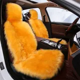 champracer 1 Stück Sitzbezüge Auto, Plüsch Autositzbezug,Faux Lammfell Auto Sitzauflage, Universal Autositzschoner mit Rückenlehne, für Autositz, Bürostuhl und Alle Stühle (140x55 cm,Goldenes Kamel)