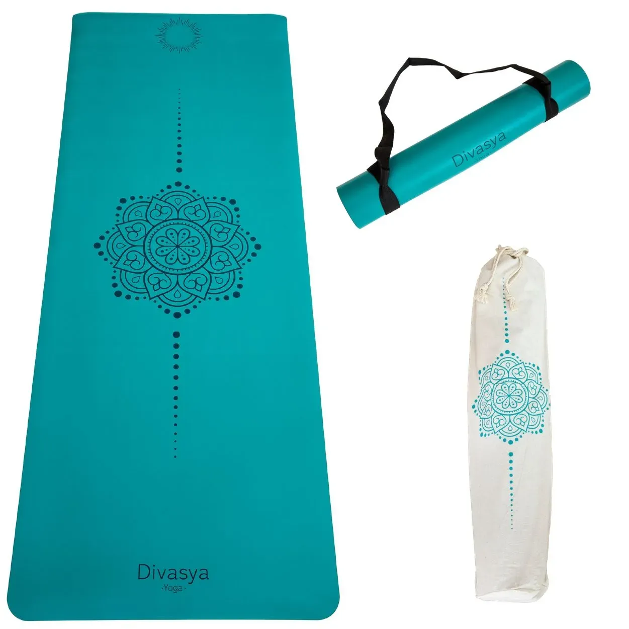 Divasya Yogamatte aus Eco-PU & Naturkautschuk 1 St petrol