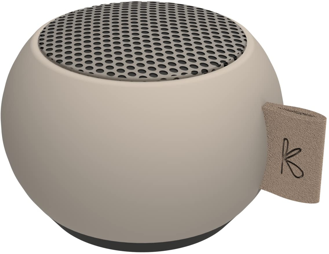 KREAFUNK aGO Mini, Bluetooth Lautsprecher, Speaker, TWS Kopplung für Stereo Sound, Voice Assistent, wasserdicht, Ivory Sand