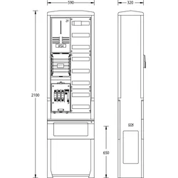 UESA Zähleranschlußsäule ZAS-S-1-1VF Netze BW