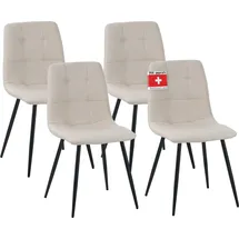 Albatros International Esszimmerstuhl Bora Stoff beige 4er Set