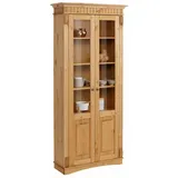 Home Affaire Glasvitrine »Teresa«, mit 2 Glastüren, Höhe 193 cm, aus massiver Kiefer, FSC®, beige
