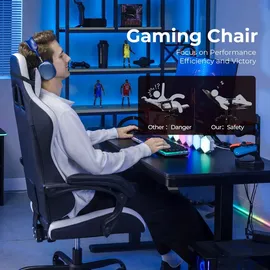 GTPLAYER Gaming-Stuhl Holz Weiß