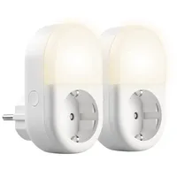 Luminea Home Control 2er-Set WLAN-Steckdose mit LED-Nachtlicht, App &