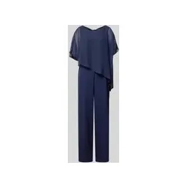Swing Jumpsuit mit Rundhalsausschnitt, Marine, 38