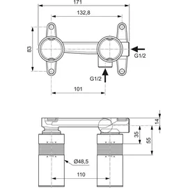 Ideal Standard A1313NU Unterputz-Bausatz Grundkörper Blau