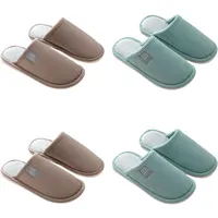 Teceyfeet Hausschuhe Gäste Slippers für Damen Herren,4 Paare Hausschuhe Set Hochwertig Gästehausschuhe Pantoffeln Warme Waschbare Gästepantoffeln - 37/44 EU