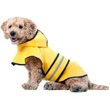 Ethical Pet Hunde-Regenmantel für kleine Hunde, Regenjacke mit Kapuze, 100% Polyester, wasserdicht, Gelb mit grauen reflektierenden Streifen, perfekte Regenkleidung für Ihr Haustier, N/A, Small, gelb