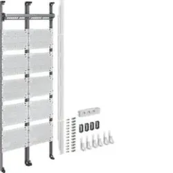 Hager UF521NW Komplettfeld Multimedia, universZ, 1350mm, 2-feld, mit 12xPatchmodulen RJ45.Einbausatz für Multimediaanwendungen zum Einbau in