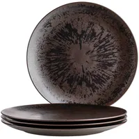 Mäser Platzteller-Set, Keramik Metallic Bronze Schwarz, Braun