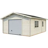 Palmako Garage Roger 23,9 m2 - 44 mm - mit Sektionaltor naturbelassen