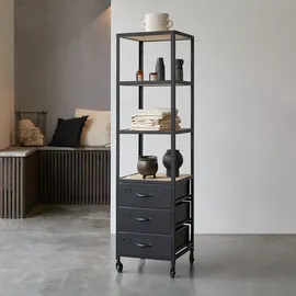 Tikamoon Hochschrank 43 x 167 x 40 cm Schwarz Metall