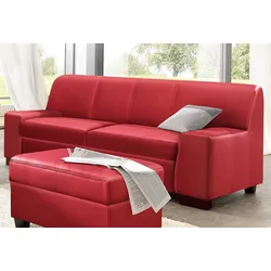 2-Sitzer DOMO COLLECTION "Norma Top, elegant und modern, flache Armlehnen, komfortabel", rot, B:192cm H:77cm T:90cm, Sofas