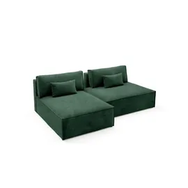 Möbel Kraft Ecksofa Textil 4-Sitzer Grün