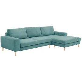 58 aufm Kessel SOFA mit Longchair rechts Kaylynn Cordstoff eisblau | Gr.: onesize