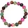 FIRETTI Armband "Schmuck Geschenk Armschmuck Armkette Edelstein Perlen, Onesize", rosa (pink, braun, grün, pink, braun, grün), Armbänder, Damen, 20cm, Silikon Stein, Silikon, Stein, Armband, Made in Germany - mit Achat