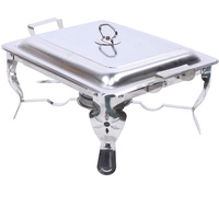 Chafing Dish, 6L Einzelnes Fach Edelstahl Warmhaltebehälter, Hoher Stand Speisewärmer mit verbrühungssicheren Seitengriffen, für Catering, Buffet und Party