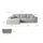altdecor Ecksofa Cord mit Schlaffunktion und Bettkasten 2-Sitzer Grau