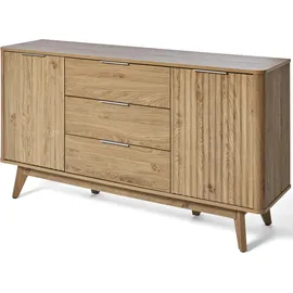 Jahnke Sideboard Wave 149,5 x 80 x 39,8 cm Braun / Weiß