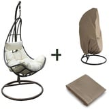 Aileenstore Hängesessel Polyrattan inkl. Regenabdeckung