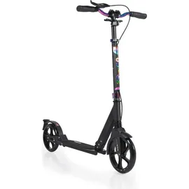 Byox Kinderroller Quick klappbar, Handbremse, Seitenständer, LED-Scheinwerfer schwarz
