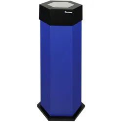 PROREGAL Abfallsammler mit Edelstahl-Einwurfklappe, 45L, HxBxT 83x32,5x37,5cm, Ultramarinblau, Abfallbehälter, Abfalleimer, Abfalltrennung, Edelstahl