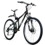 Bergsteiger Buffalo 26 Zoll Mountainbike, geeignet ab 155 cm, Scheibenbremse, 18 Gang-Schaltung, Licht, Schutzblech, Vollfederung