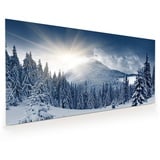 Primedeco Küchenrückwand Küchenrückwand Spritzschutz Glas mit Motiv Winterlandschaft 110 cm x 55 cm