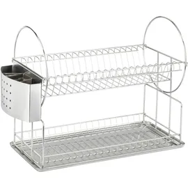 Wenko Exclusiv Duo Geschirrabtropfständer 21 x 33 x 49 cm Farbe Silber