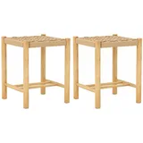 Costway Barhocker 2er Set 36 x 36 x 45 cm Beige