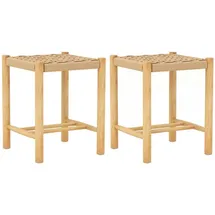 Costway Barhocker 2er Set 36 x 36 x 45 cm Beige