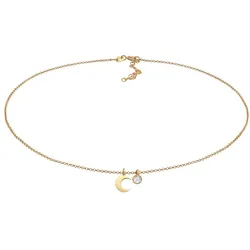 Elli Choker Halbmond Astro Mondstein 925 Silber Ketten   Damen