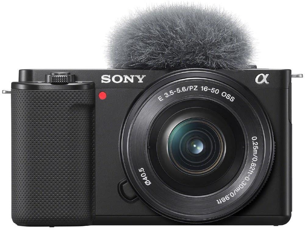 Sony Alpha ZV-E10 | APS-C spiegellose Vlog-Kamera (schwenkbarer Bildschirm für Vlogging, 4K-Video, Echtzeit-Augen-Autofokus) Schwarz + SEL1650 Objektiv